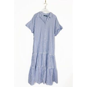 Lauren Ralph Lauren Tiered Cotton Shirt
Dress Blue and White Stripes size 18W